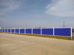 Easy-to-Assemble Blue Construction Hoarding, Durable Plastic/Metal Fence for Site Perimeter & Debris Blocking