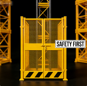 Heavy Duty Galvanized Construction Hoist Safety Gate Anti-Fall Site Elevator Safety Door