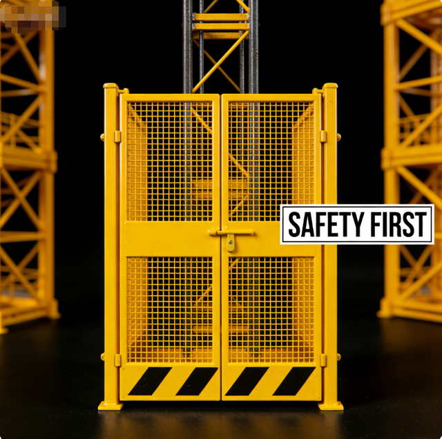 Heavy Duty Galvanized Construction Hoist Safety Gate Anti-Fall Site Elevator Safety Door