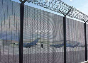 Airport Perimeter Security Fence High Strength Anti-Climb Anti-Cut Fence for Airport Restricted Area Protection