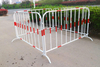 High-Visibility Iron Horse Barrier, Reflective Strip Metal Fence for Night Road Work & Parking Lot Partition